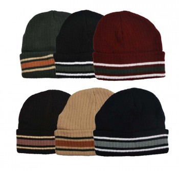 Winning Unisex Striped Lined Beanie (#89089)